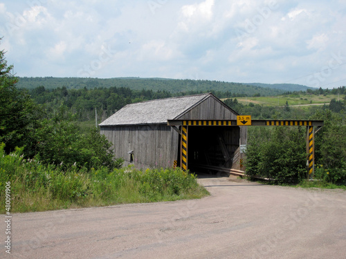 a 3.5 meter high covered bridge in the country