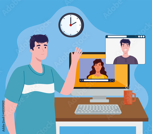 people in video conference