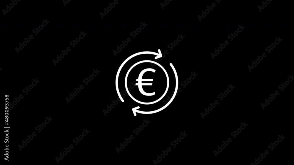 euro and round circle arrow icon animation. 4K Video motion Animation. euro and round circle arrow icon animation. 4K Video motion Animation.