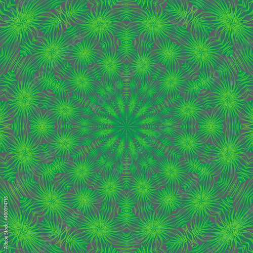 Abstract green color whirlpool floral pattern background.