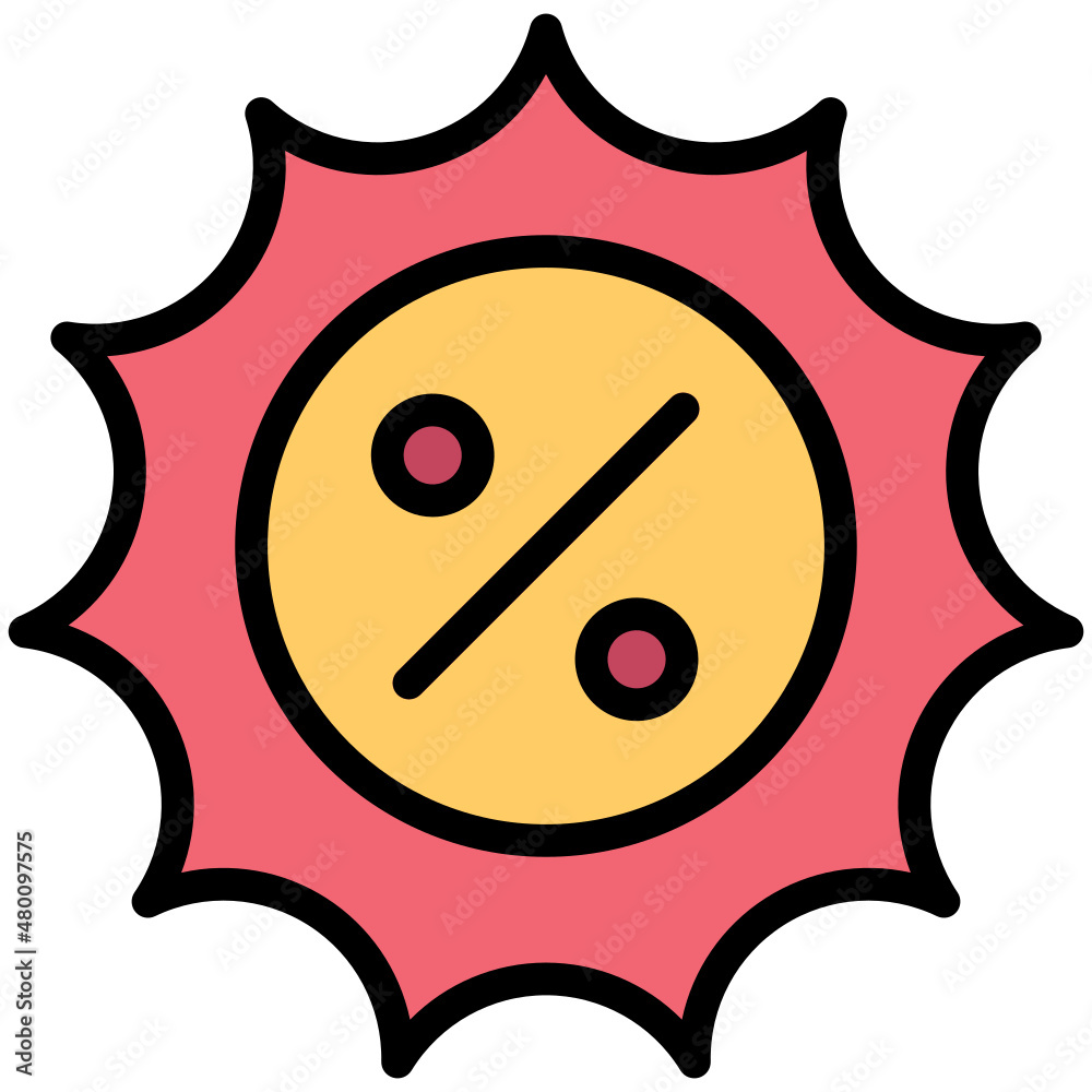 Discount filled line color icon