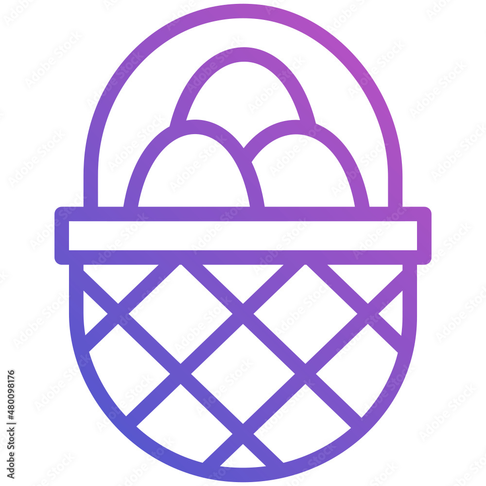 Egg Basket line gradient icon Egg Basket line gradient icon