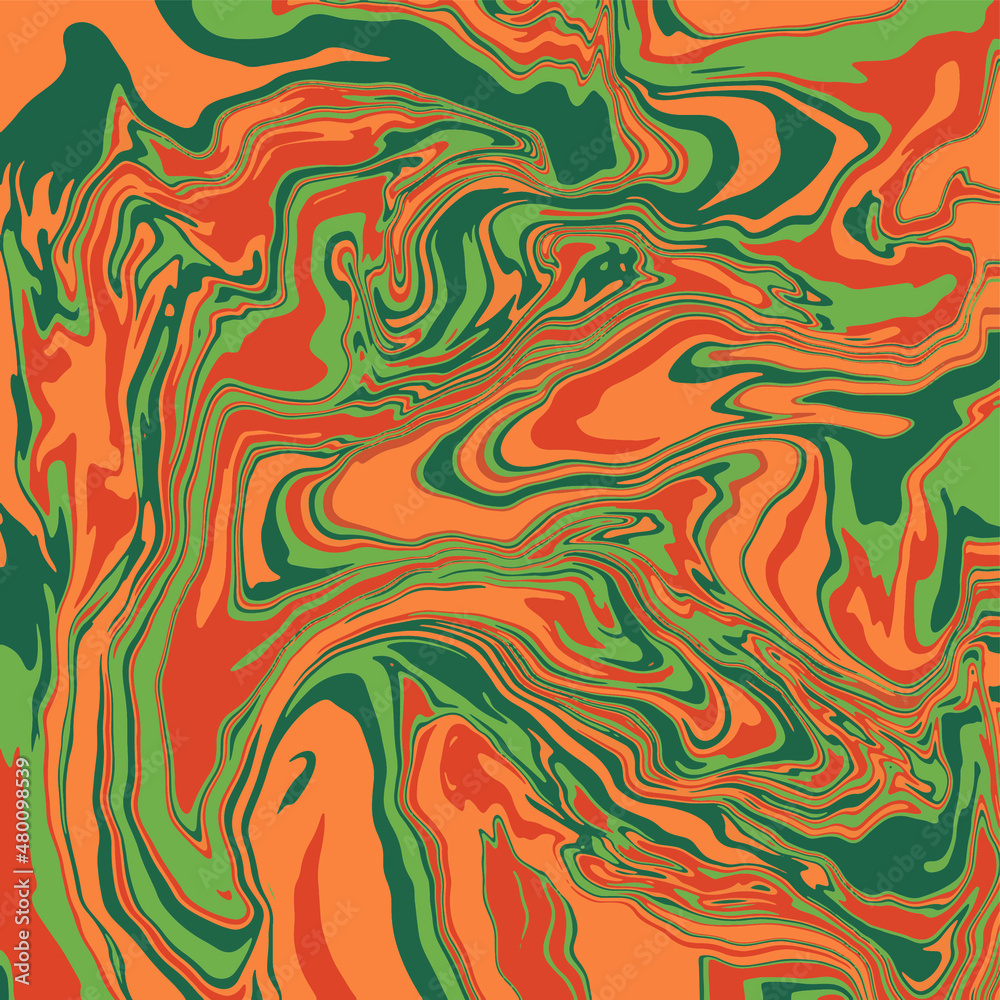 Fluid art texture. Abstract background with swirling paint effect. Liquid acrylic picture that flows and splashes. Mixed paints for interior poster. Orange, green and yellow overflowing colors Fluid art texture. Abstract background with swirling paint effect. Liquid acrylic picture that flows and splashes. Mixed paints for interior poster. Orange, green and yellow overflowing colors