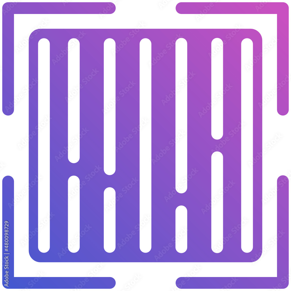 Barcode flat gradient icon