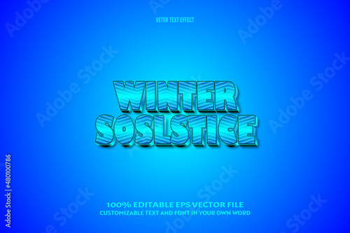 Winter solstice editable text effect 3 dimension emboss modern style