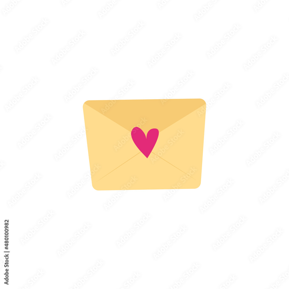 Closed envelope with heart. Unread love message...clip-art isolated on white background. Symbol of love. Sticker, decal, Valentine's Day decor. Vector illustration, hand drawn, doodle Closed envelope with heart. Unread love message...clip-art isolated on white background. Symbol of love. Sticker, decal, Valentine's Day decor. Vector illustration, hand drawn, doodle