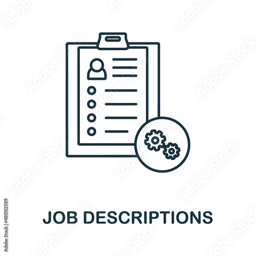 Job Descriptions icon. Line element from digital transformation collection. Linear Job Descriptions icon sign for web design, infographics and more.