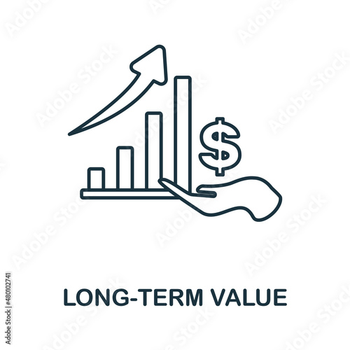 Long-Term Value icon. Line element from digital transformation collection. Linear Long-Term Value icon sign for web design, infographics and more.