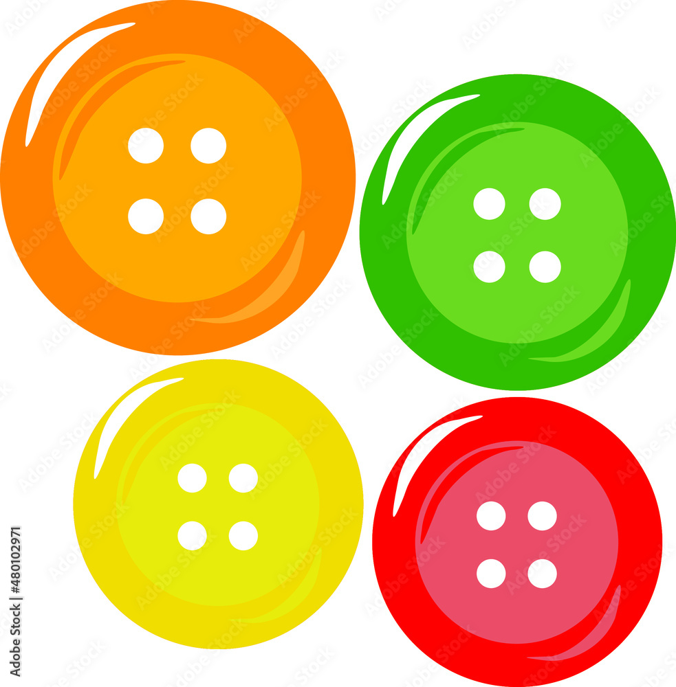 Set of buttons on the white background Set of buttons on the white background