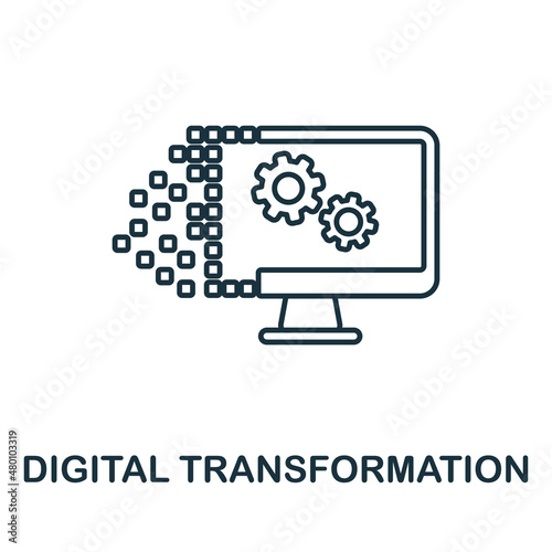 Digital Transformation icon. Line element from digital transformation collection. Linear Digital Transformation icon sign for web design, infographics and more.