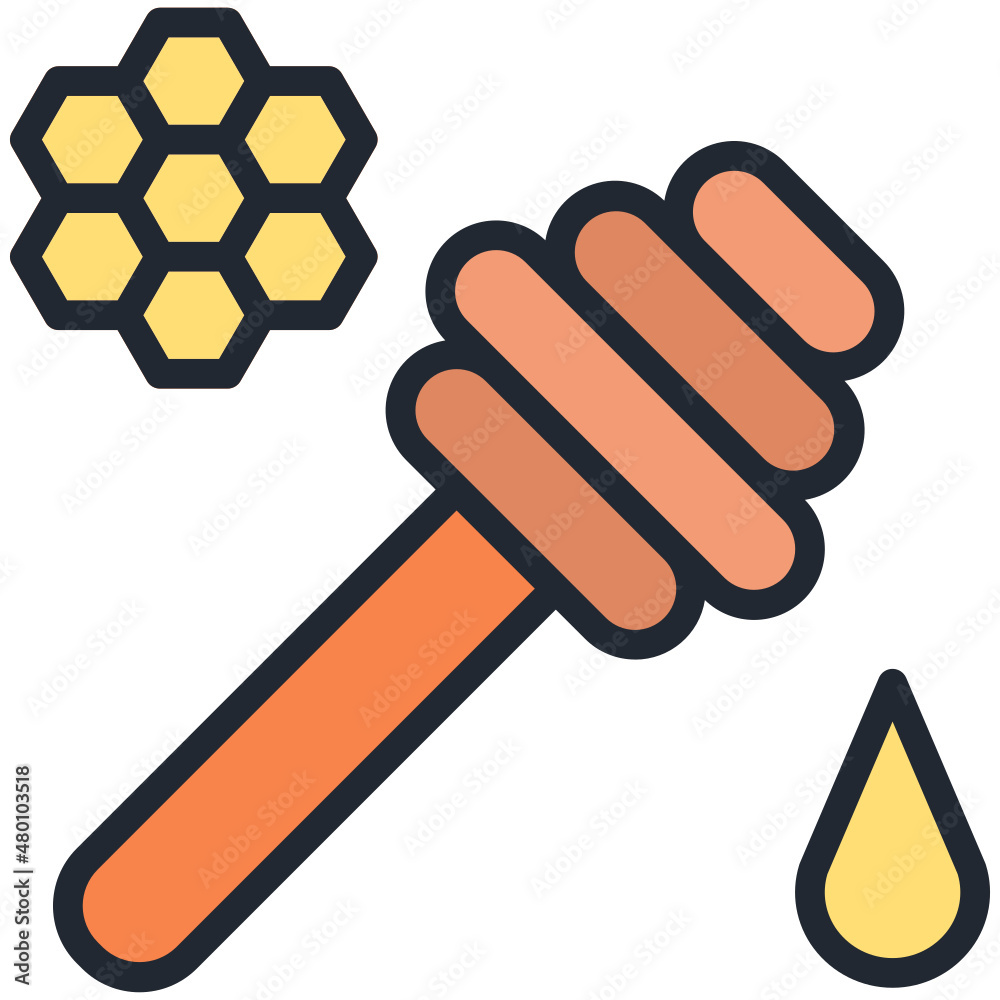 Honey filled line color icon