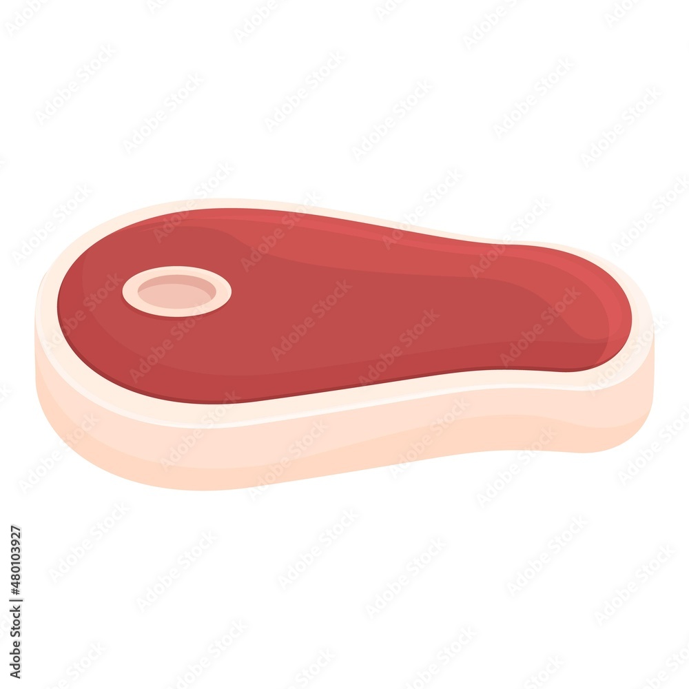 Raw steak icon cartoon vector. Brazier roaster. Bbq cook Raw steak icon cartoon vector. Brazier roaster. Bbq cook