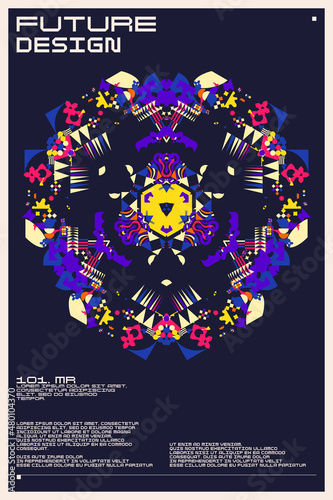 Composition with dynamic and geometric shapes. Abstract background for design.