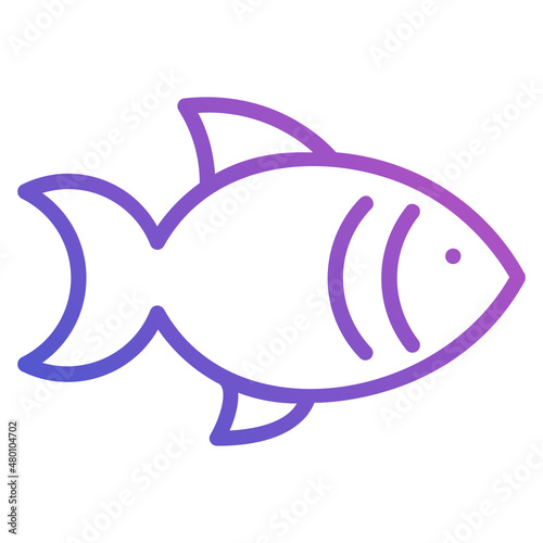 Fish line gradient icon