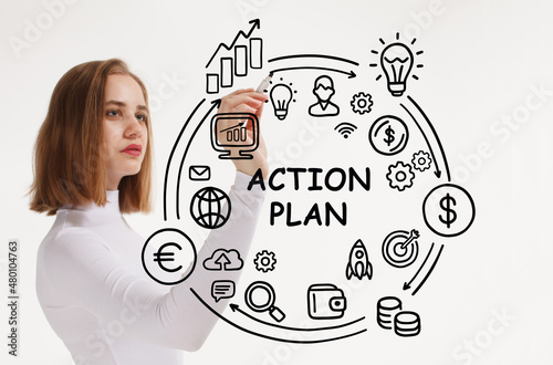 Business, Technology, Internet and network concept. Concept meaning proposed strategy or course of actions for certain time. photo