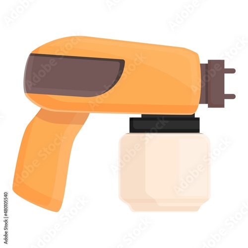 Painter gun icon cartoon vector. Air spray. Metal pistol