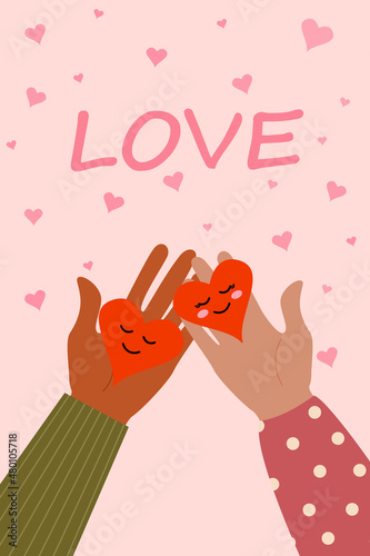 Cute abstract Valentine's Day greeting card.