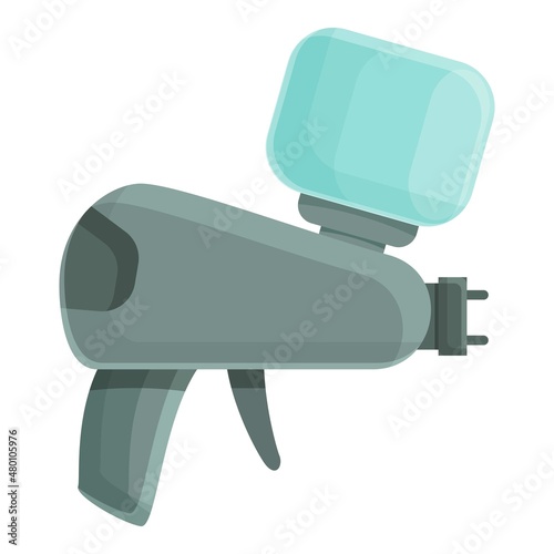 Metal sprayer icon cartoon vector. Air spray gun. Painter car