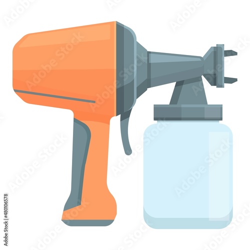 Pulverizer sprayer icon cartoon vector. Spray gun. Air painter