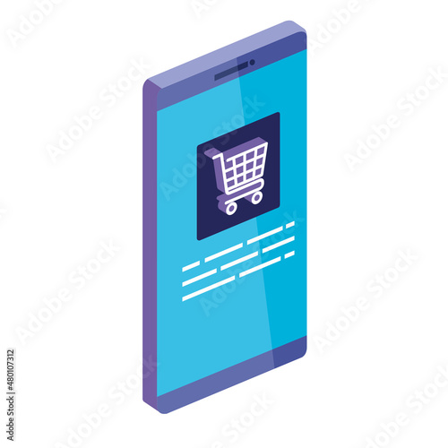 shopping cart in cellphone