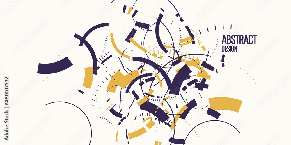 Obraz premium Abstract background in a modern trendy style. Poster with simple flat geometric shapes.