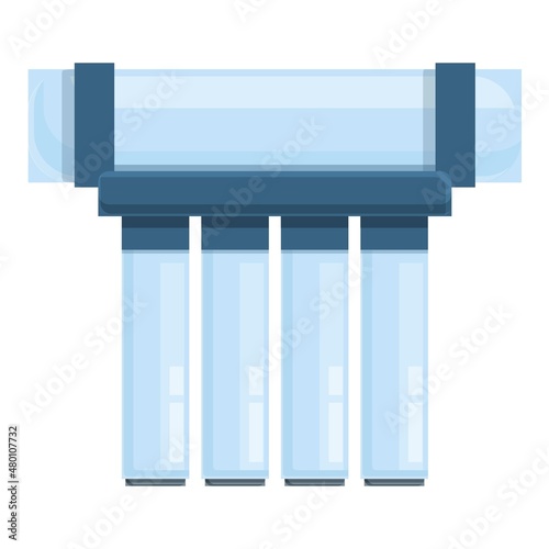 Osmosis desalination icon cartoon vector. Water reverse system. Filter tank