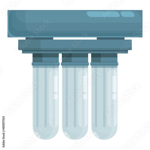 Osmosis pump system icon cartoon vector. Water reverse. Filter tank