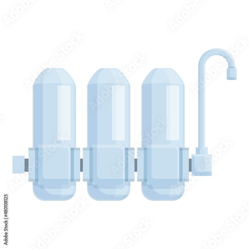 Osmosis purify icon cartoon vector. Water system. Filter tank
