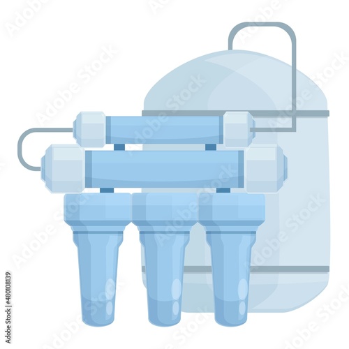 Osmosis chemistry icon cartoon vector. Water system. Filter tank