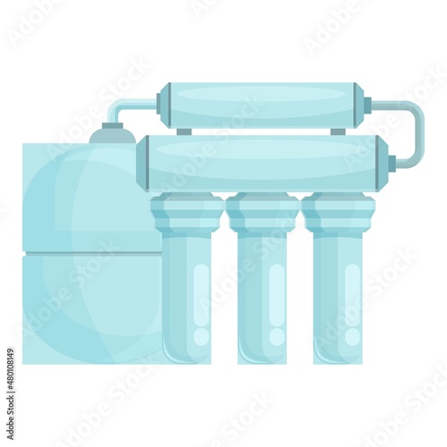 Osmosis membrane system icon cartoon vector. Water filter. Tank home