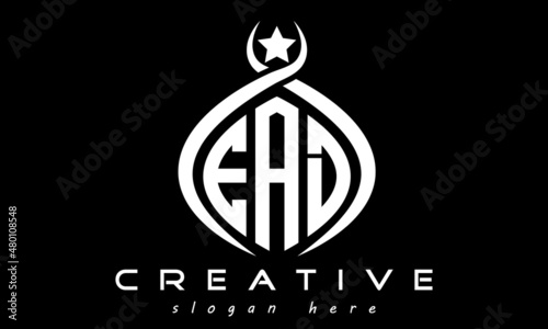 EAD three letters monogram curved oval initial logo design, geometric minimalist modern business shape creative logo, vector template