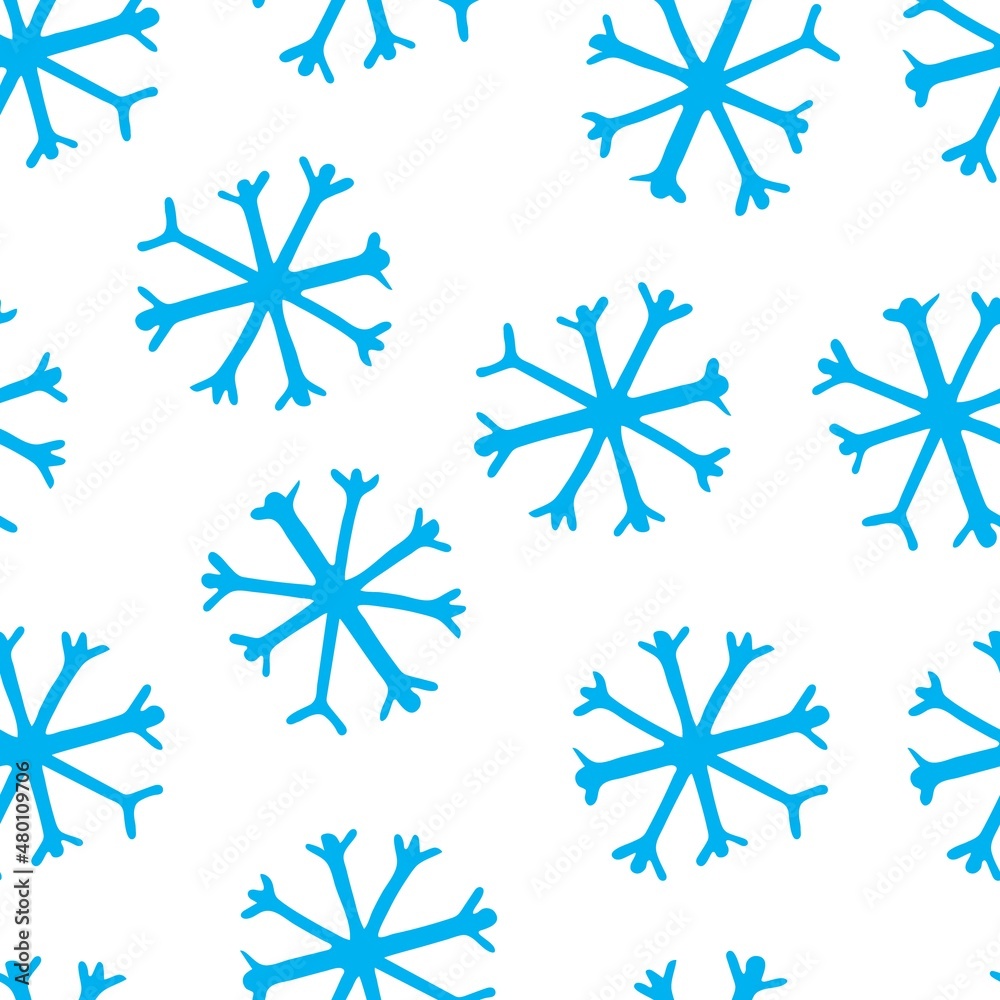 Fototapeta premium Hand Drawn Christmas Seamless Pattern. Winter Background.