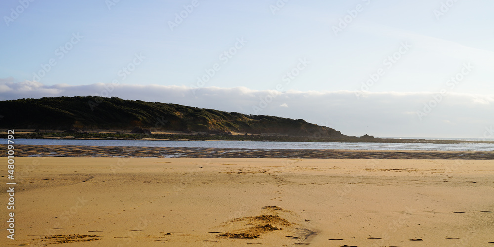 sand beach in low tide in talmont saint hilaire vendee France