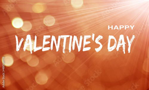 Happy Valentine's Day, typographic poster with hand lettering on gradient  background. Vector illustration. Romantic quote postcard, ticket, invitation, banner template.
