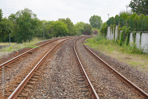 railway industrial landscape with rails train