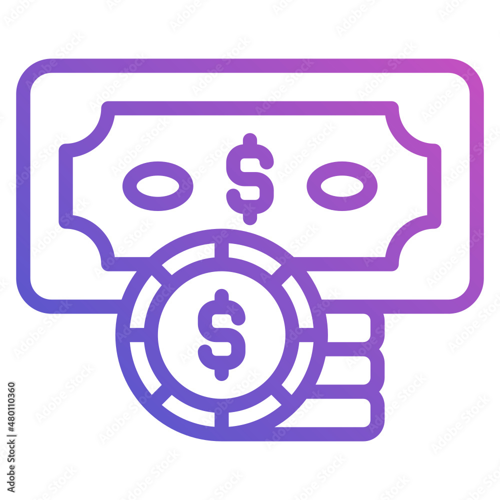Money line gradient icon Money line gradient icon