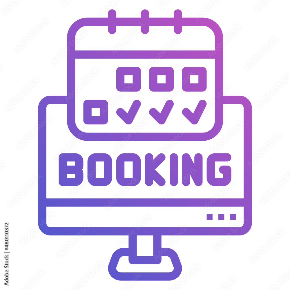 Booking line gradient icon Booking line gradient icon