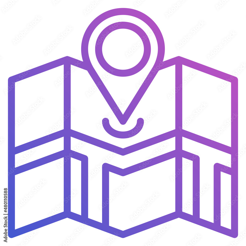 Map Location line gradient icon Map Location line gradient icon