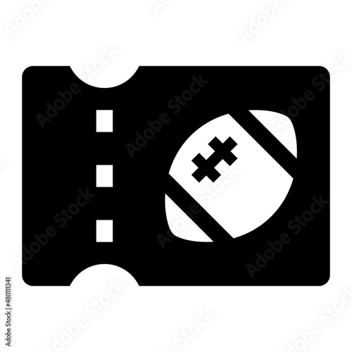 american football ticket glyph icon vector