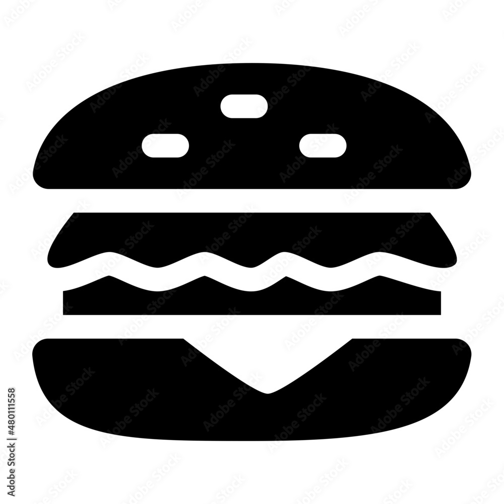 Burger Food Glyph Icon Vector