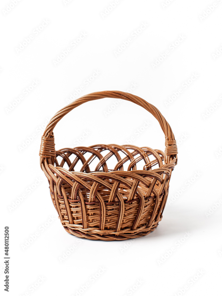 Wicker basket isolated on white background. Wicker basket isolated on white background.