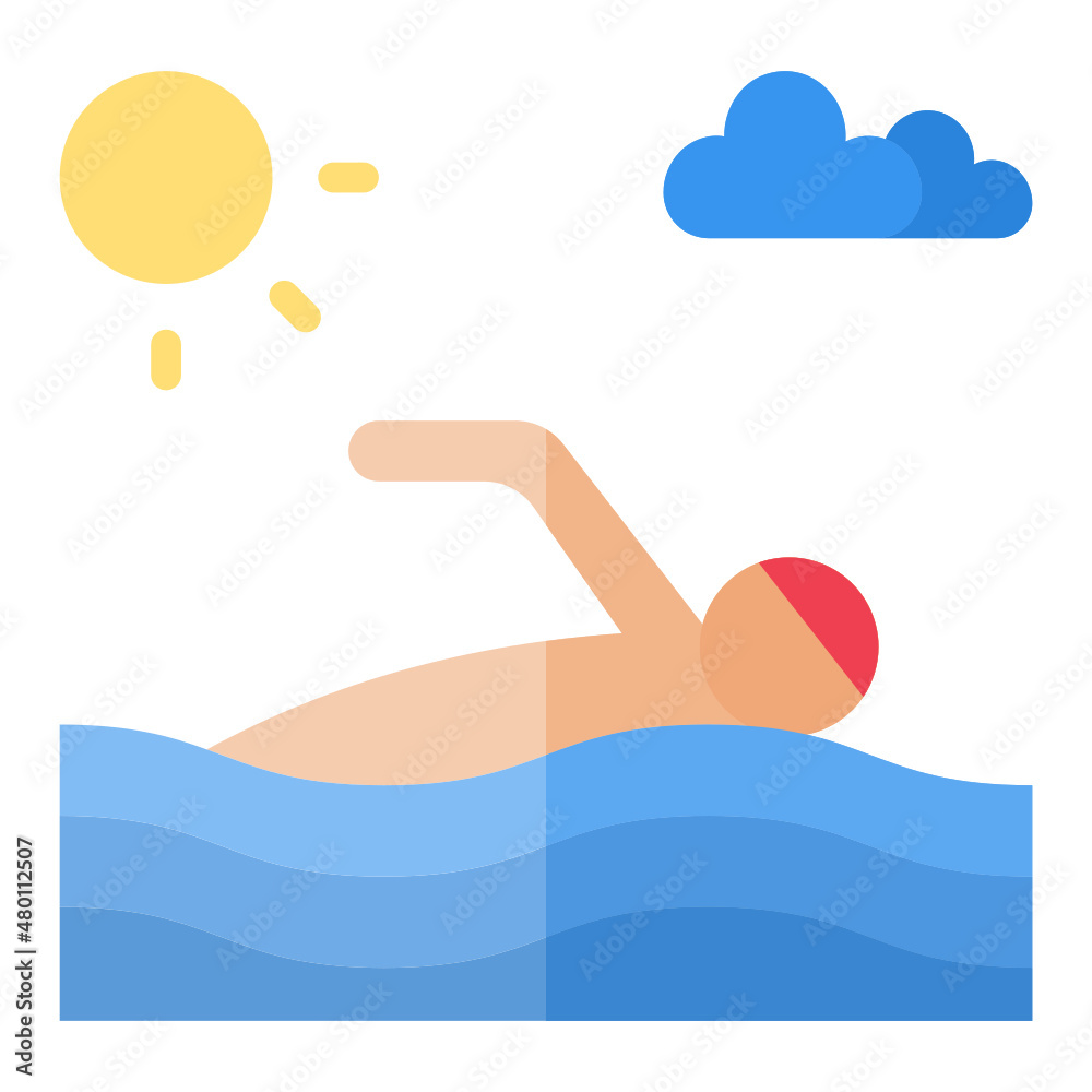 Swimming flat icon Swimming flat icon