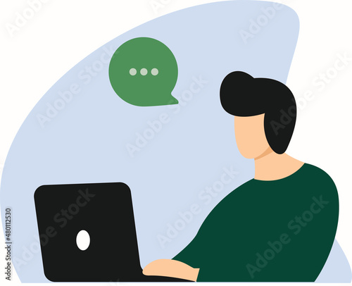 Work from home. Remote working flat modern design.