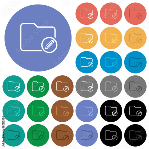 Edit directory outline round flat multi colored icons
