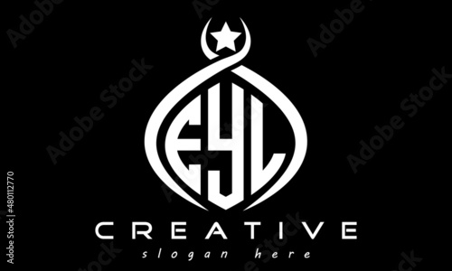 EYL three letters monogram curved oval initial logo design, geometric minimalist modern business shape creative logo, vector template	
 photo