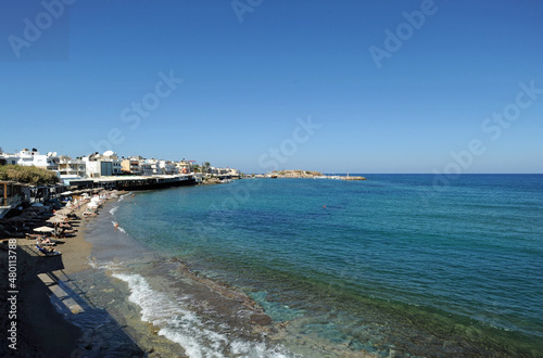 La plage d'Hersonissos en Crète