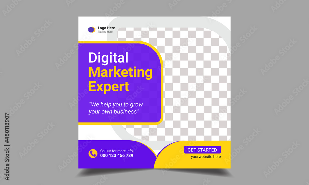 Digital business marketing banner and Business podcast for social media post template, Set of modern banner design with place for the photo, Set of Editable minimal square banner template. Digital business marketing banner and Business podcast for social media post template, Set of modern banner design with place for the photo, Set of Editable minimal square banner template.