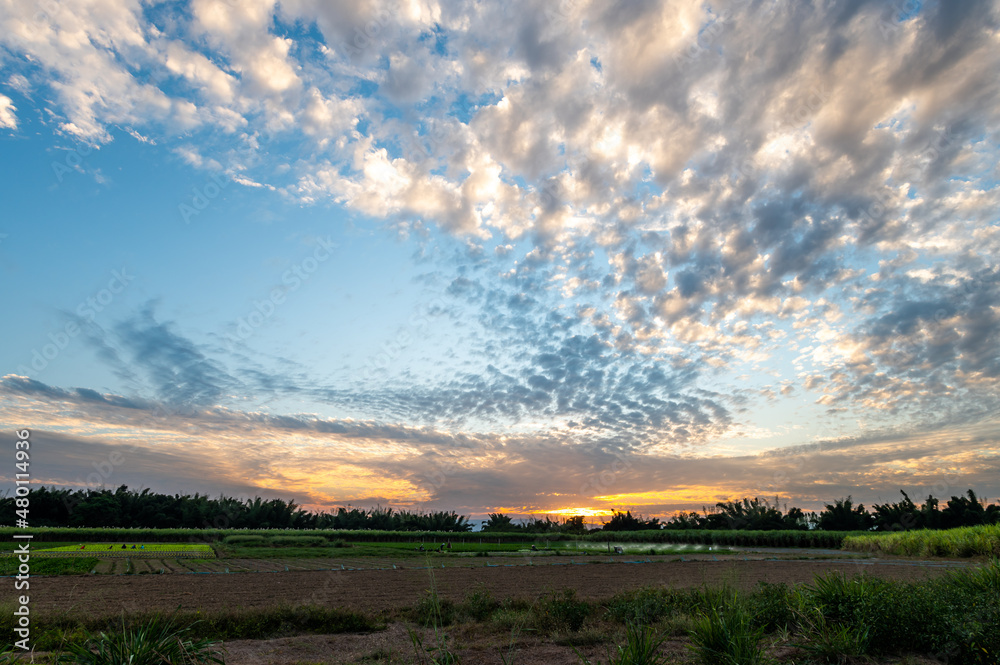 Clear sky with beautiful clouds.