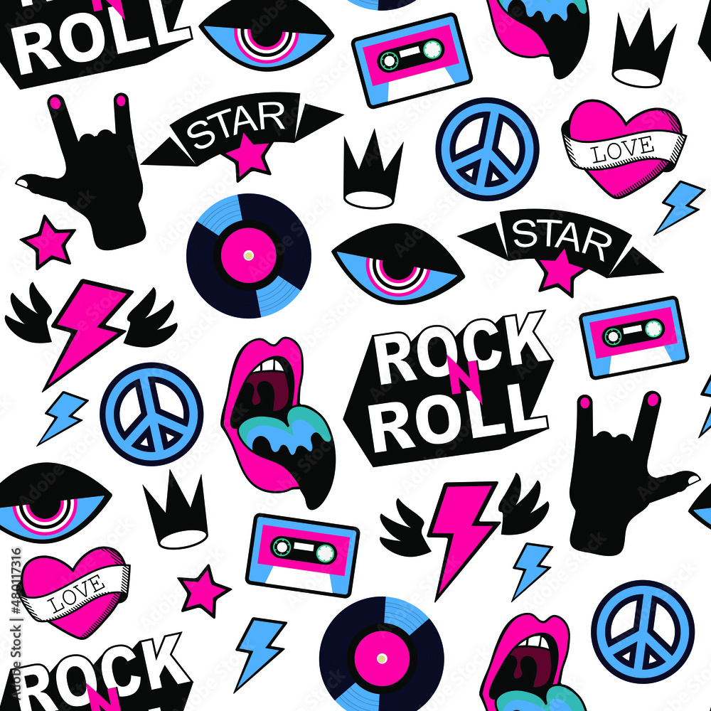 Rock N Roll Fabric Wallpaper and Home Decor  Spoonflower