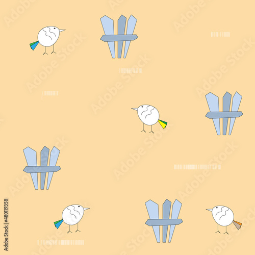 chicken seamless pattern.Vector illustration.